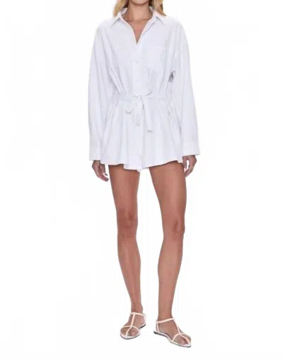 Pistola Vance Button Front Romper In White In Neutral