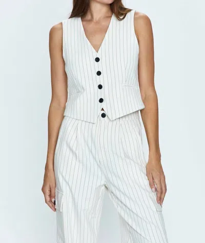 Pistola Vero Fitted Pinstripe Vest In Le Blanc Pinstripe In Multi