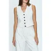 Pistola Vero Fitted Pinstripe Vest In Le Blanc Pinstripe In Le Blanc Pinstripe