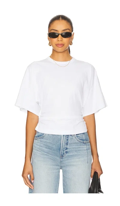 Pistola Veronica Drop Shoulder Cinched Tee In White