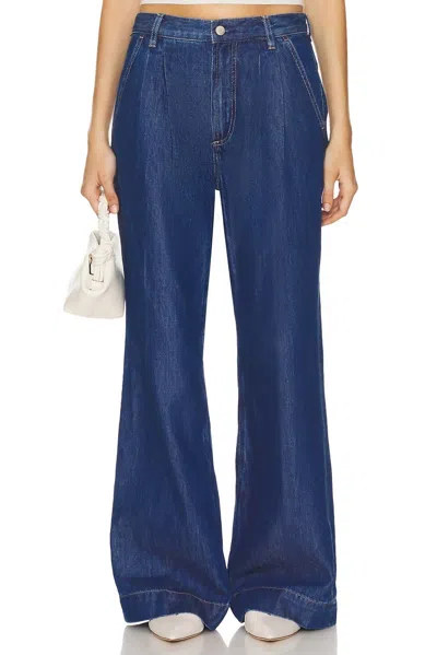 Pistola Victoria High Rise Denim Trouser In Midnight Sun In Blue
