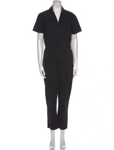 Pre-owned Pistola V-neck Jumpsuit In Black