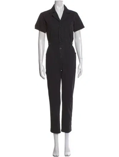 Pre-owned Pistola V-neck Jumpsuit In Black
