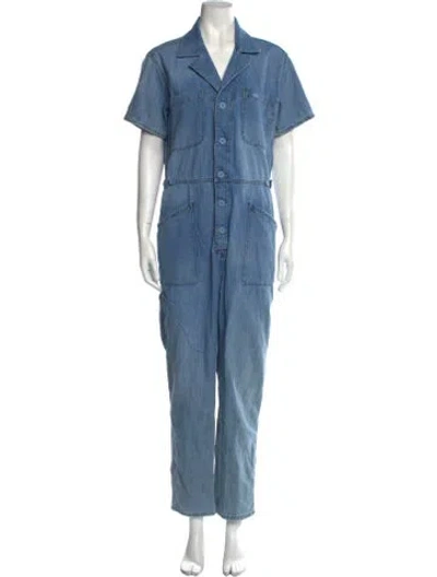Pre-owned Pistola V-neck Jumpsuit In Blue