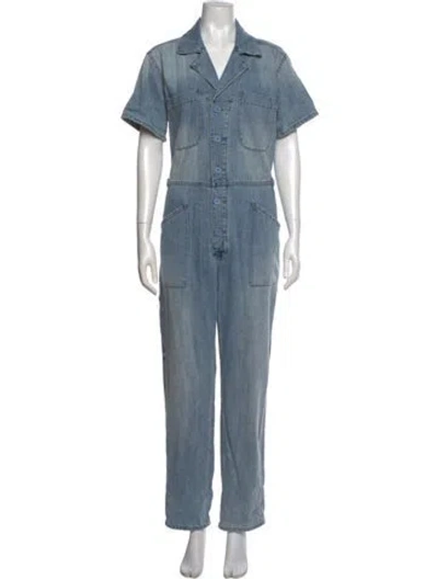 Pre-owned Pistola V-neck Jumpsuit In Blue