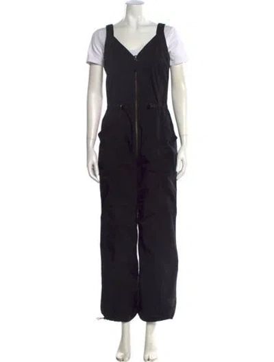 Pre-owned Pistola V-neck Jumpsuit In Blue