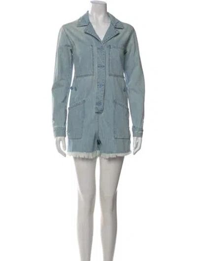 Pre-owned Pistola V-neck Jumpsuit In Blue