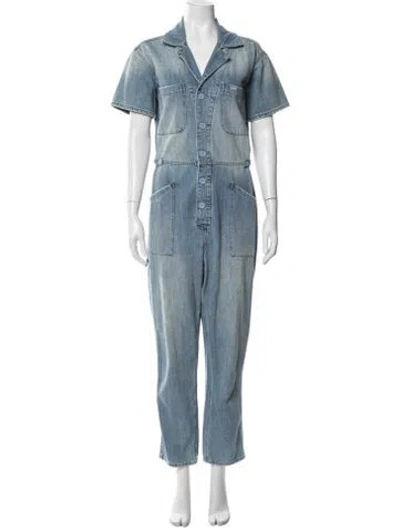 Pre-owned Pistola V-neck Jumpsuit In Blue