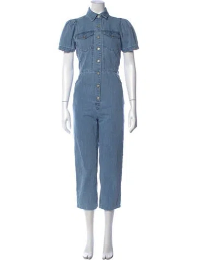 Pre-owned Pistola V-neck Jumpsuit In Blue