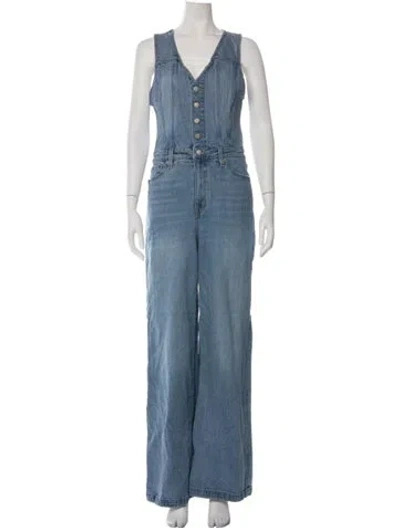 Pre-owned Pistola V-neck Jumpsuit In Blue