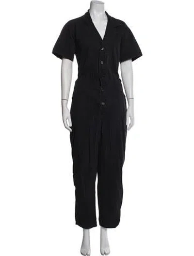 Pre-owned Pistola V-neck Jumpsuit In Blue