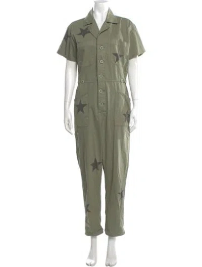 Pre-owned Pistola V-neck Jumpsuit In Green