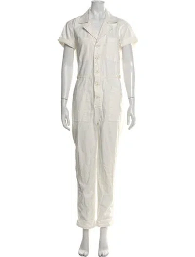 Pre-owned Pistola V-neck Jumpsuit In Neutral