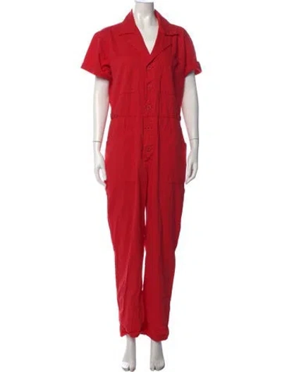 Pre-owned Pistola V-neck Jumpsuit In Red