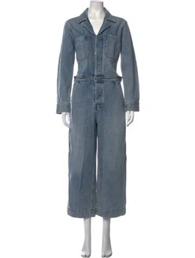 Pre-owned Pistola V-neck Jumpsuit W/ Tags In Blue