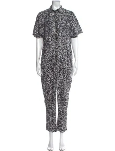 Pre-owned Pistola V-neck Jumpsuit In White