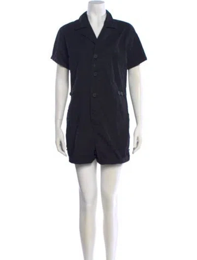 Pre-owned Pistola V-neck Romper In Black