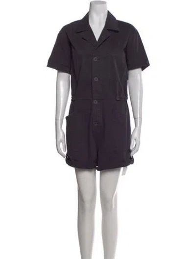 Pre-owned Pistola V-neck Romper In Blue