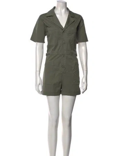 Pre-owned Pistola V-neck Romper In Green
