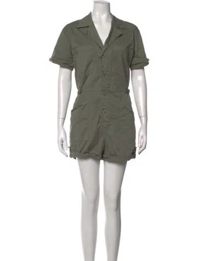 Pre-owned Pistola V-neck Romper In Green