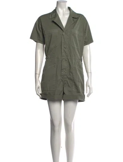 Pre-owned Pistola V-neck Romper In Green