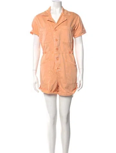 Pre-owned Pistola V-neck Romper In Orange
