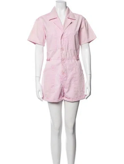 Pre-owned Pistola V-neck Romper In Pink