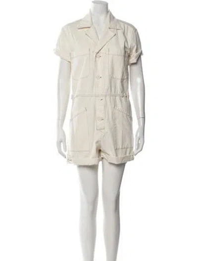 Pre-owned Pistola V-neck Romper W/ Tags In Neutrals