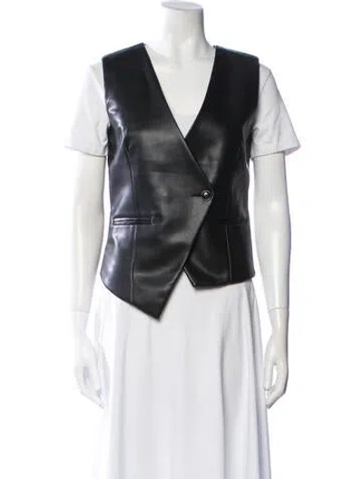 Pre-owned Pistola V-neck Short Sleeve Top In Black