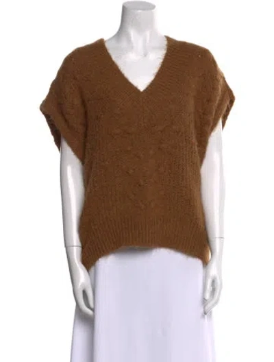 Pre-owned Pistola V-neck Sweater In Brown