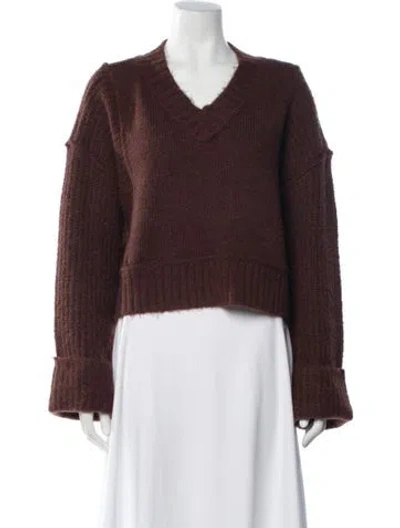 Pre-owned Pistola V-neck Sweater In Brown