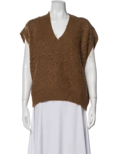 Pre-owned Pistola V-neck Sweater In Brown