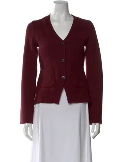 Pre-owned Pistola V-neck Sweater In Burgundy