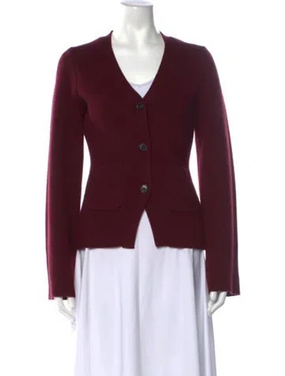 Pre-owned Pistola V-neck Sweater In Burgundy