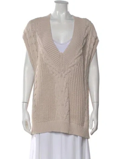Pre-owned Pistola V-neck Sweater In Neutral