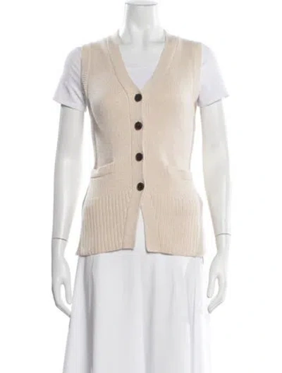 Pre-owned Pistola V-neck Sweater In Neutrals