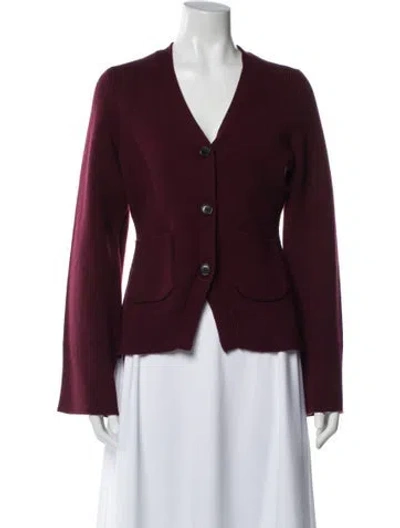 Pre-owned Pistola V-neck Sweater W/ Tags In Burgundy