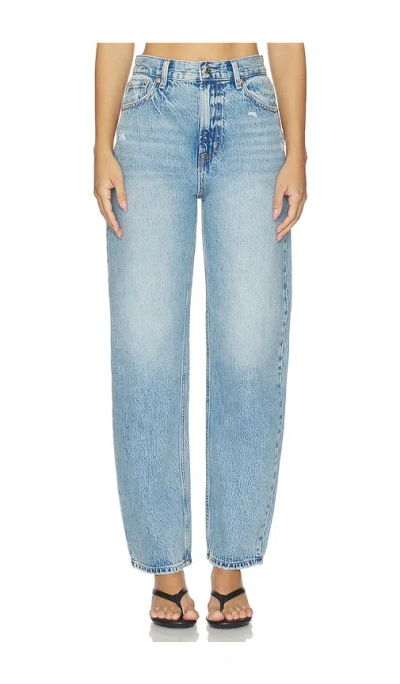 Pistola Wes High Rise Barrel Jeans In Blue