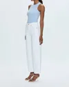 Pistola Eli High Rise Arched Leg Jeans In Ecru