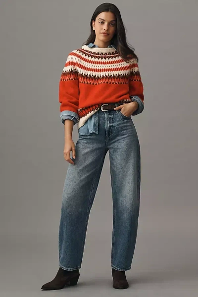 Pistola Wes High-rise Barrel-leg Jeans In Blue
