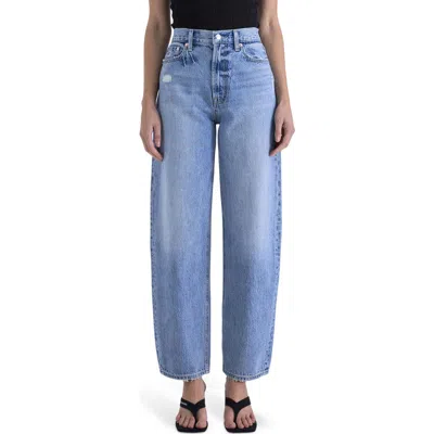 Pistola Wes Cotton High Rise Barrel Jeans In Blue Cloud