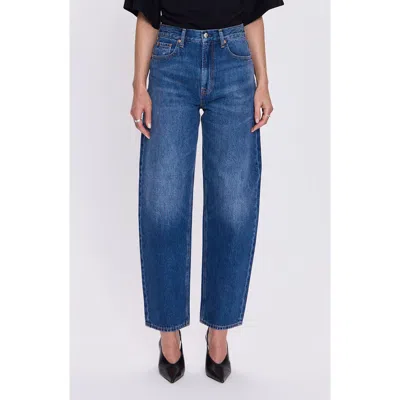 Pistola Wes High Waist Barrel Jeans In Brown