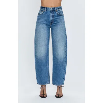 Pistola Wes Rhinestone High Waist Barrel Jeans In Spectacle