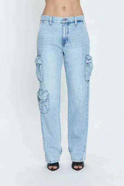 Pistola Women's Bobbie Cargo Mid Rise Vintage Pant In Blue
