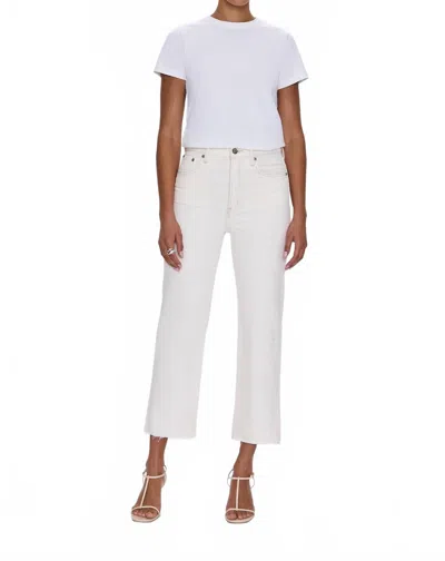 Pistola Women's Cassie Crop Super High Rise Straight Pant In Ecru Vintage In White