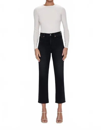 Pistola Women's Charlie High Rise Çlassic Straight Pant In Dark Midnight In Black