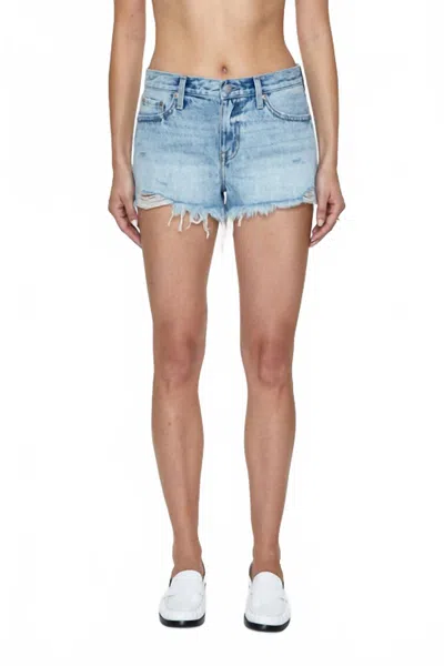 Pistola Gigi Low Rise Cut Off Short In Leisure Distressed In Blue