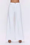 Pistola Izzy High Waist Raw Hem Wide Leg Jeans In White