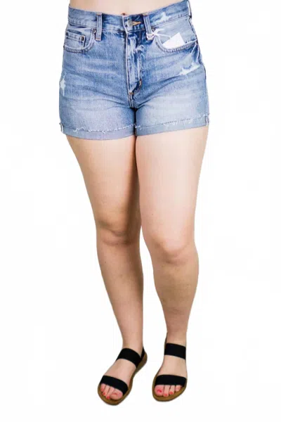 Pistola Women's Jamie High Rise 90's Cuffed Shorts In Blue