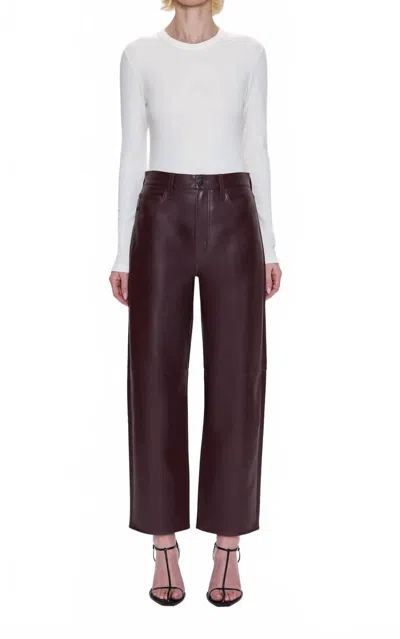 Pistola Jett High Rise Bowed Straight Pant In Cabernet In Burgundy
